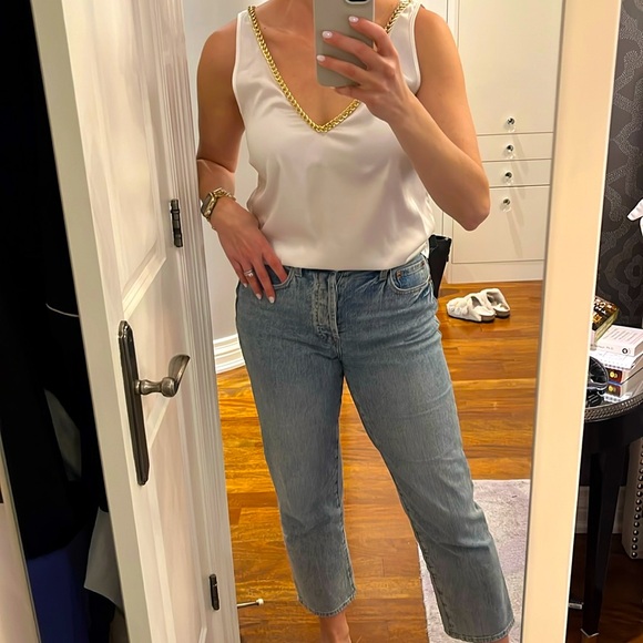 Generation love white tak blouse with gold chain detailing - Picture 1 of 4